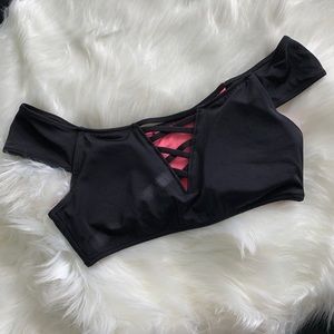 Off-The-Shoulder Bikini Top - Black